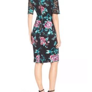 eliza j floral embroidered sheath dress
